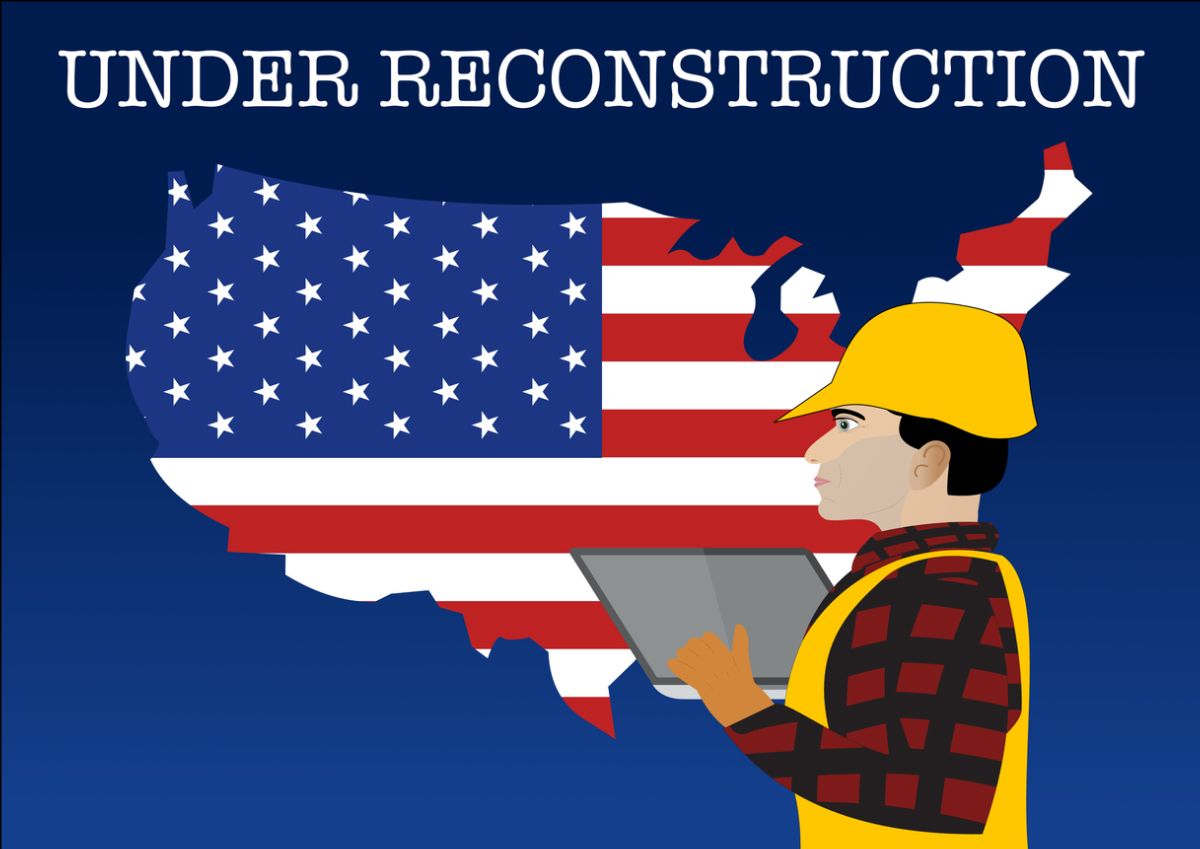 U.S. Capitol and Statue of Liberty overlaid with upward arrows and a dollar bill, representing rising government intervention, fiscal expansion, and inflationary policy trends.