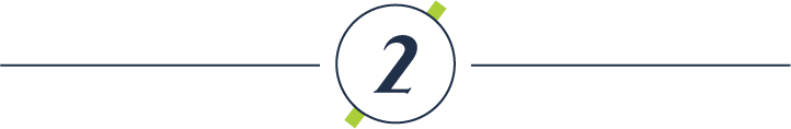 Navy separator line with a circle and the number 2