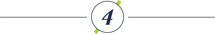 Navy separator line with a circle and the number 4